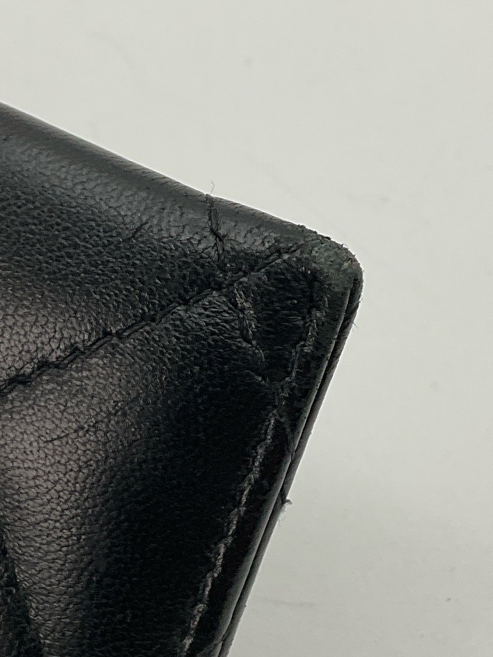 Chanel Quilted Card Holder Wallet Lambskin Leather Black Silver - Picture 11 of 16